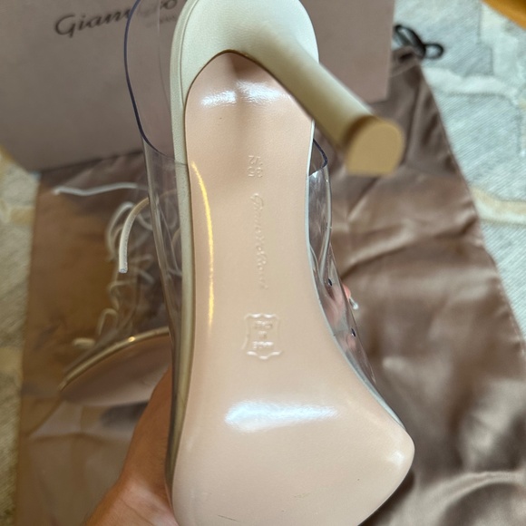 GIANVITO ROSSI HELMUT PVC WHITE LEATHER LACE UP ANKLE BOOTIES 35.5 - Picture 7 of 12